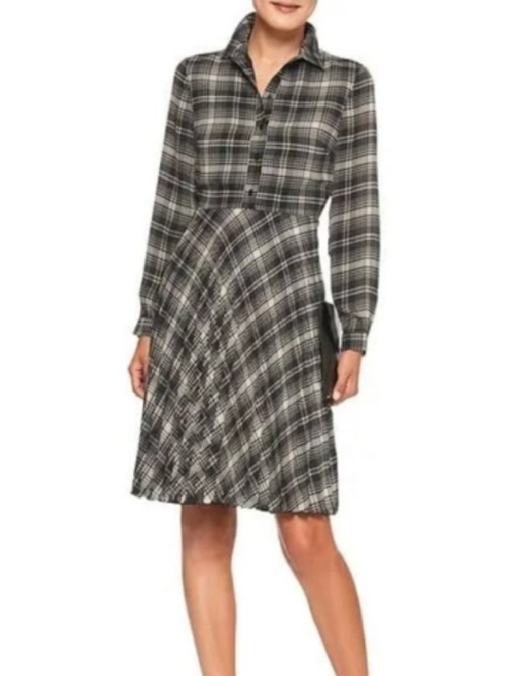 Banana Republic Plaid Dress Fit & Flare Work Office Preppy Fall